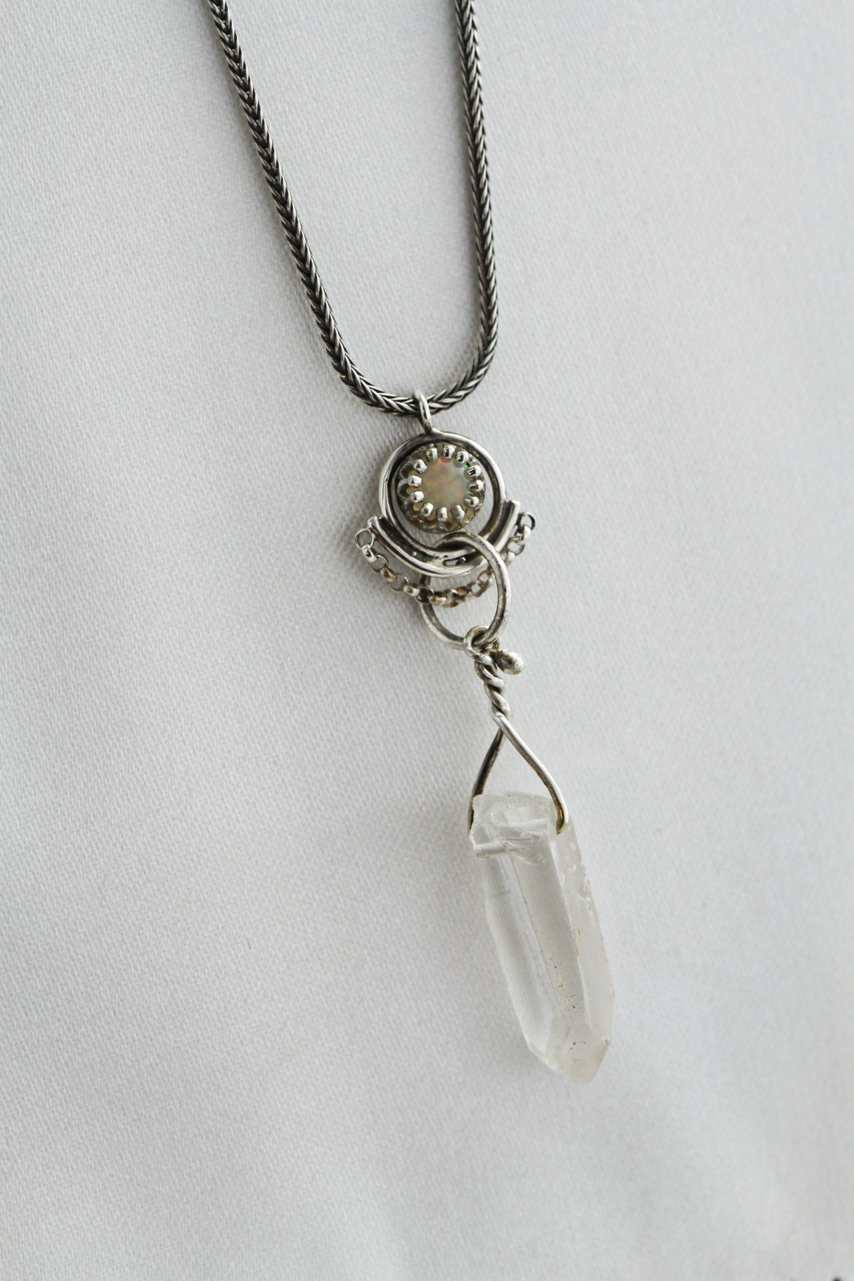 Mystic Necklace with Quartz and White Opal – Identity Body Piercing